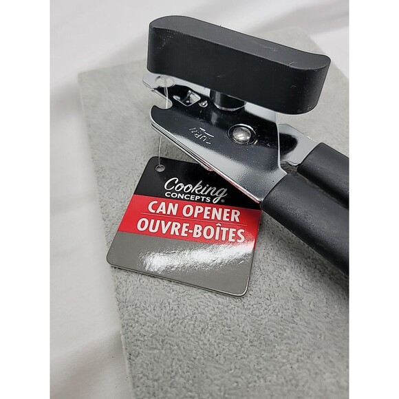 New 7.5" Tall Manual Compact Cooking Kitchen Can Opener Silver Black - Picture 2 of 10